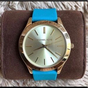 NEW!! Michael kors silicone teal watch.